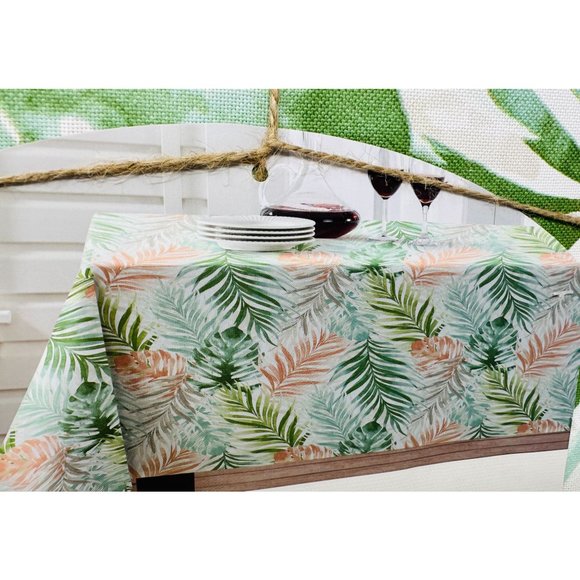 Tommy Bahama Tablecloth Tropical Palm Leaves Fronds 60" x 84" Easy Care… - Picture 3 of 3